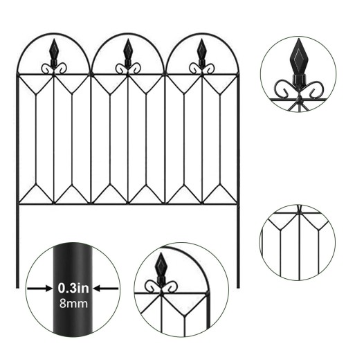 5pc 45"x24"  Metal Garden Fence Border Rustproof Landscape Fencing Edge  Flower Yard Fence