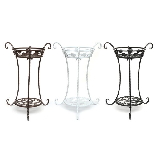 Garden Balcony Indoor Wrought Iron Flower Pot Stand Plants Shelf Rack Holder Shelves