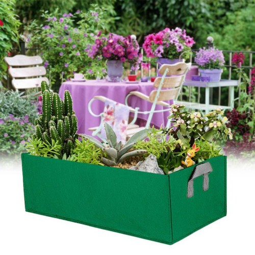 Garden Grow Bags Herb Flower Vegetable Planters Rectangle Non Woven Coco Peat Grow Bags Home Garden Seedling Bags