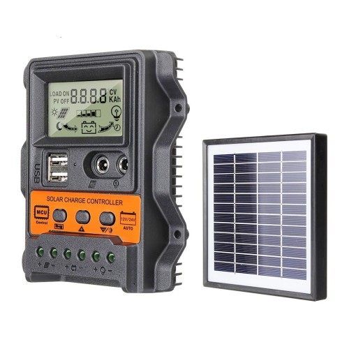 LCD Display 12V/24V 10A/20A/30A Input Solar Charge Controller Auto Parameter Adjustable MPPT Solar Panel Regulator Purism