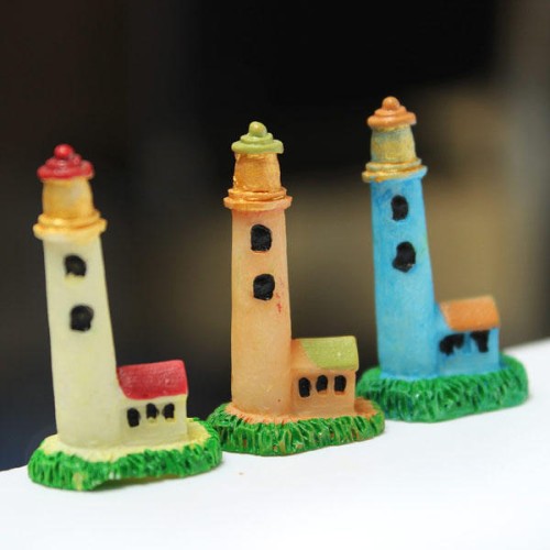 Mini Resin Lighthouse Micro Landscape Decorations Garden DIY Decor