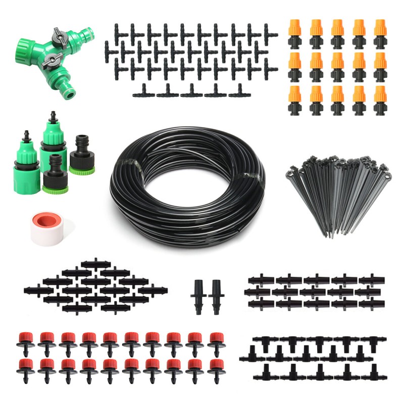 Pathonor 157Pcs Micro Drip Irrigation System Plant Self Watering Garden 40M Hose Kit