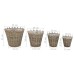 Planters raised 4 pcs wicker with PE liner