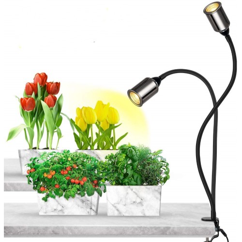 RELASSY Yellow Light Full Tube Enough Double-headed Three-Speed Five-speed Dimming LED Plant Light