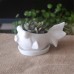 Rabbit Ceramic Flower Pot Planter Outdoor Indoor Decoration with Round Tray