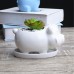 Rabbit Ceramic Flower Pot Planter Outdoor Indoor Decoration with Round Tray