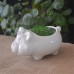 Rabbit Ceramic Flower Pot Planter Outdoor Indoor Decoration with Round Tray