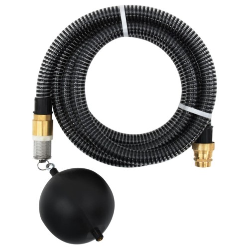 Suction hose with brass couplings 3 m 25 mm black