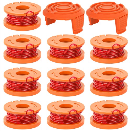 12PCS WA0010 Edger Spools Replacement for Worx Trimmer Spool Line Trimmer Line Refills 0.065 inch Suitable for Worx String Trimmers