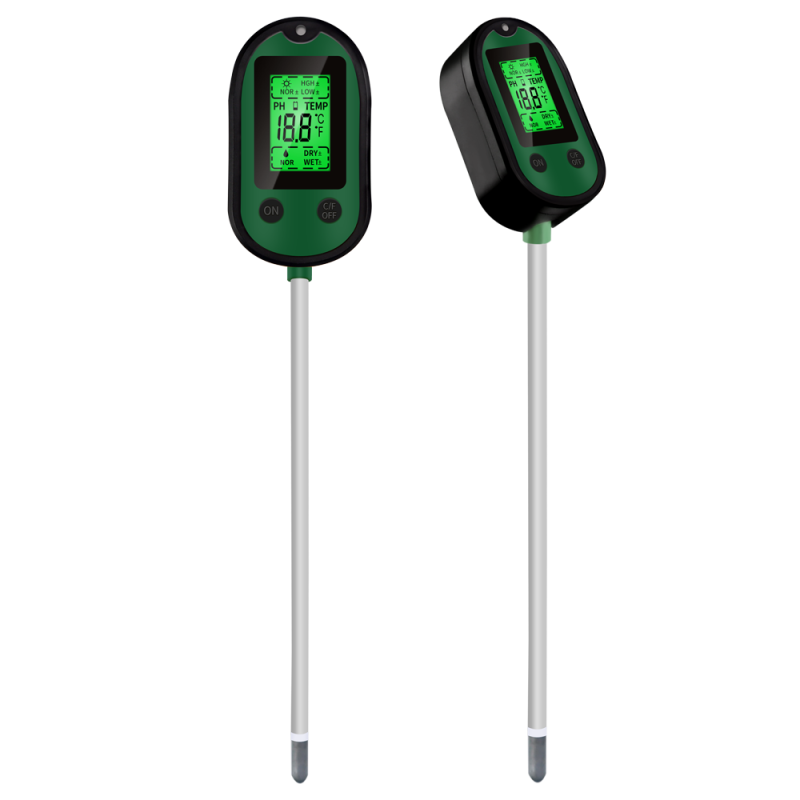 Garden 5 in 1 Soil Moisture Sensor pH Meter Metal Probe Soil Moisture Detector Acidity Temperature Tester for Plants Flowers