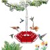Hand-Blown Hummingbird Feeder Multi-Feed Ports Easy Clean Mount Acrylic Outdoor Hanging Bird Feeder Wind Chimes Design Perfect Gift For Wild Bird Feeder Garden Yard