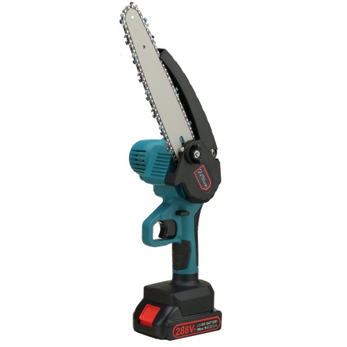 Kiwarm 8 Inch Portable Electric Saw Pruning Chain Saw Rechargeable Woodworking Power Tools Wood Cutter W/ 1/2 Battery EU/US/AU Plug