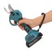 VIOLEWORKS 21V Brushless Pruning Shears with 1500mAh Battery and European Charger in Blue and Black - Compact Plastic Case with CE Label and 30mm Opening.
