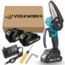 VIOLEWORKS 4 Inch 88VF Cordless Electric Chain Saw One-Hand Saw Woodworking Tool W/ None/1pc/2pcs Display Battery For Makitabattery