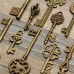 11Pcs Antique Vintage Old Look Skeleton Key Set Pendant Heart Bow Steampunk Lock