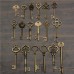 18Pcs Antique Vintage Old Look Skeleton Key Lot Pendant Heart Bow Lock Steampunk