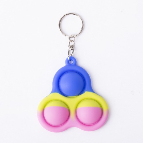 Mini Sensory Fidget Relaxation Stress Relief Anti-Anxiety Autism Hand EDC Gadget for Kids Teen Adult Push Pop Bubble Keychain Push Pop Bubble Keychain Sensory Therapy Toys for Home Classroom Party Favors Office