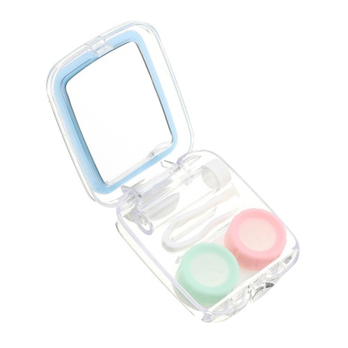 Mini Lens Travel Case Box Container Kit Set Holder Simple W/ Mirror