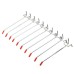 10Pcs Stainless Steel Wall Display Hooks for Coat Shop Slatwall Panel 10 × 150MM