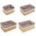 Bamboo Weaving Storage Baskets Picnic Grocery Snacks Toy Box Desktop Organizer