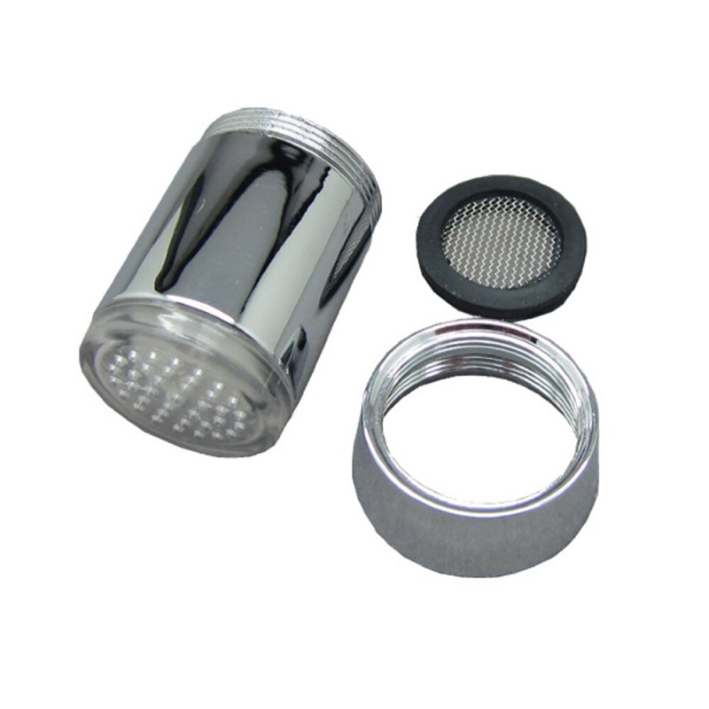 Colorful LED Light Basin Sink Faucet Temperature Sensor Light Color Changing Hydropower with Adapter