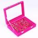 Jewelry Velvet Wood Ring Display Organizer Box Tray Holder Earring Storage Case