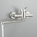 Kitchen 360 Rotate Faucets Stainless Steel Hot and Cold Water Wall Mounted Dual Hole Bathroom Basin Faucet Cold Hot Water Sink Crane Mixer Taps