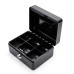 Mini Portable Money Safe Storage Case Black Sturdy Metal With Coin Tray Cash Carry Box