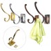 Retro Zinc Alloy Mount Hooks Towel Clothes Hat Coat Hanger for Door Wall