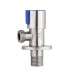 Stainless Steel Brushed Hot & Cold Water Triangle Valve G1/2 Thread Angle Valves w/ Rotatable Switch for Toilet Sink Water Heater