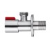 Stainless Steel Brushed Hot & Cold Water Triangle Valve G1/2 Thread Angle Valves w/ Rotatable Switch for Toilet Sink Water Heater