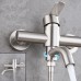 Stainless Steel G1/2 Hot and Cold Shower Mixer Faucet Shower Diverter Wall Mounted Bathroom Fixtures Ceramic Valve Core Universal Hot Cold Tap