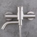 Stainless Steel G1/2 Hot and Cold Shower Mixer Faucet Shower Diverter Wall Mounted Bathroom Fixtures Ceramic Valve Core Universal Hot Cold Tap