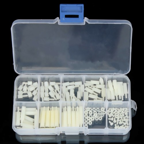 Suleve™ M2NH2 M2 Nylon Screw White Hex Screw Nut Nylon PCB Standoff Assortment Kit 140Pcs