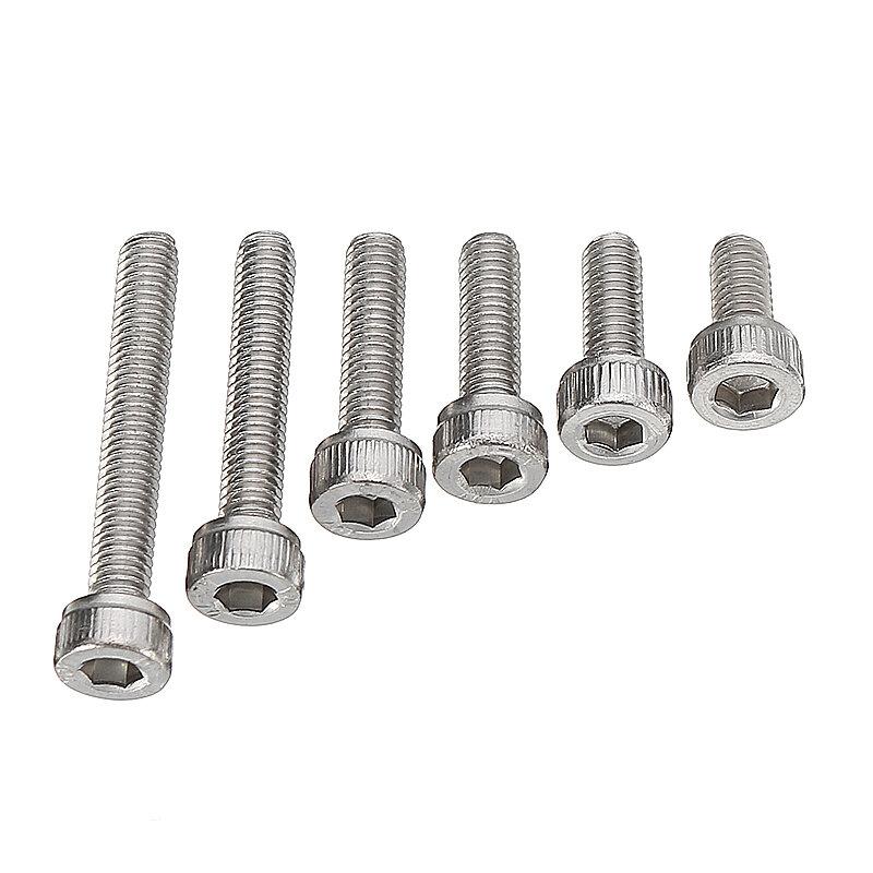 Suleve™ M3SH5 50Pcs M3 Stainless Steel Hex Socket Cap Head Screws Bolts 4-20mm Optional Length