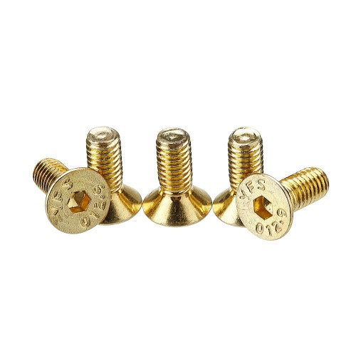 Suleve™ M4AH2 50Pcs Titanium Plated M4 Hex Socket Flat Countersunk  Head Screws Alloy Steel 12.9 Grade Screw Bolt M4*10