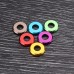 Suleve™ M5AW1 10Pcs M5 Aluminum Alloy Flat Fender Screw Washer Spacer Gasket Multicolor