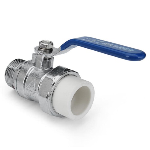 TMOK 1/2" 3/4" External Wire Manual PPR Brass Ball Valve Nickel Handle PPR Male Thread Valves