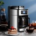 Fully Automatic 2 In1 Coffee Machine Maker Espresso Coffee Machine Drip Coffee Electric Bean Grinder LED-Display Home Automatic Keep Warm Grinder Machine