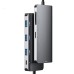 Pobod 7-in-1 Type-C Docking Sation USB-C Hub Splitter Adaptor with USB3.0*3 PD100W USB-C 4K@30Hz HDMI SD/TF Card Reader Slot Multiport Hub for Phone TV Tablet Laptop