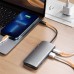 Pobod 7-in-1 Type-C Docking Sation USB-C Hub Splitter Adaptor with USB3.0*3 PD100W USB-C 4K@30Hz HDMI SD/TF Card Reader Slot Multiport Hub for Phone TV Tablet Laptop
