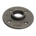 1 Inch Reinforced Black Flange Iron Pipe Floor Fitting Plumbing Threaded Flange