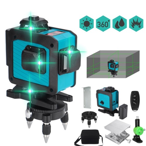 16 Line Laser Level Green Light 360° Self Leveling Cross Horizontal Vertical