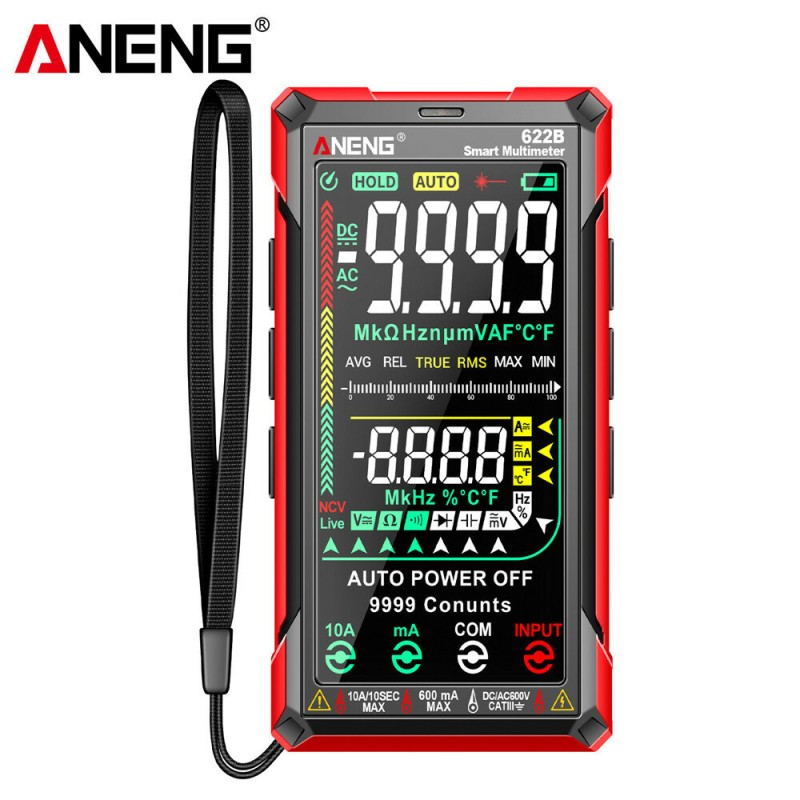 ANENG 622B Digital Smart Multimeter 10A Tester Meter Auto Range True RMS DC/AC 9999 Multitester With Laser Lamp Capacitance Ohm