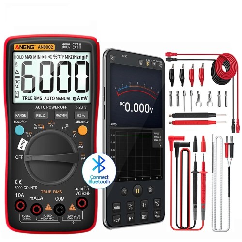 ANENG AN9002 Bluetooth Digital Multimeter 6000 Counts Professional MultimetroTrue RMS AC/DC Current Voltage Tester Auto-Range