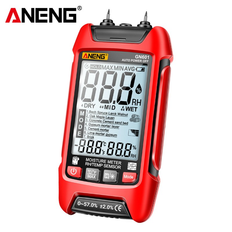 ANENG GN601 Moisture Meter - Accurate and Fast Water Content Testing without Battery - High Precision Moisture Analyzer for Wood  Paper  Grain and More