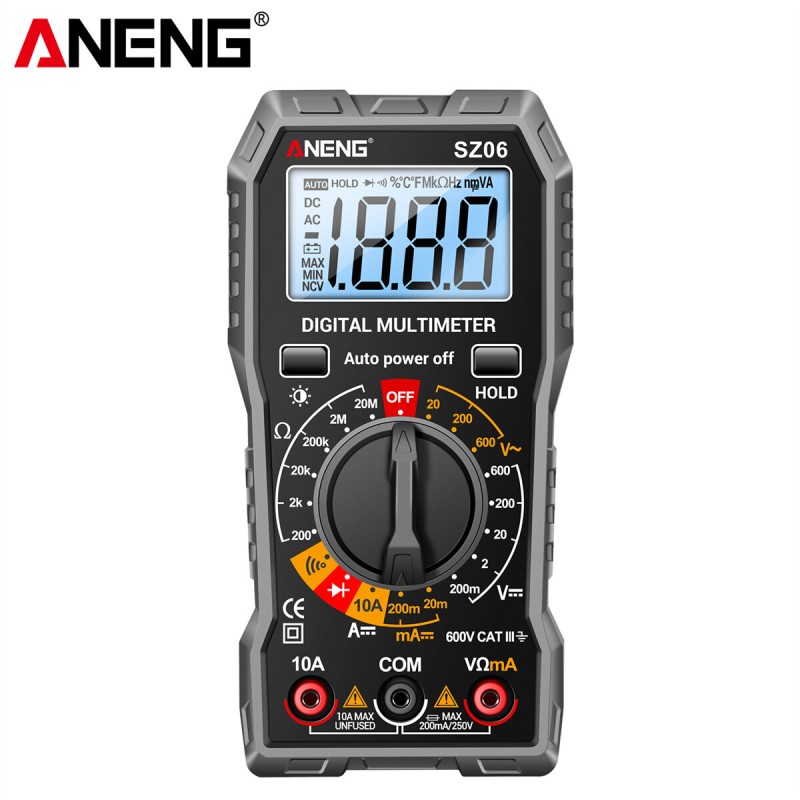 ANENG M113 Digital Multimeter True RMS High Accuracy DC AC Voltage Current Resistance Tester Auto Shutdown ABS Material Backlit Screen Best Multimeter Safety Tube