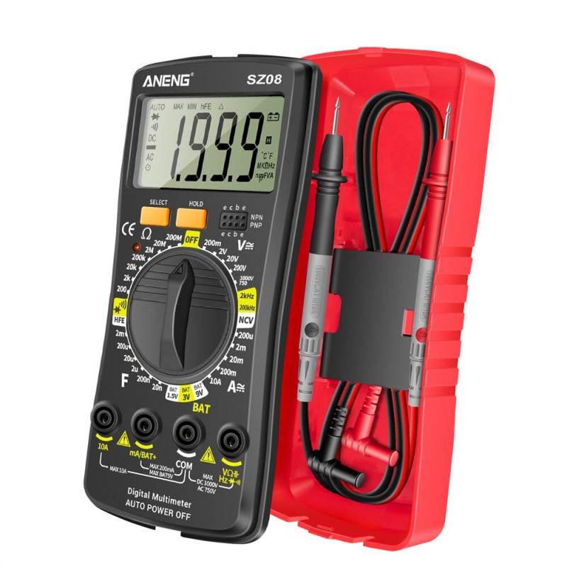 ANENG SZ08 Ultra-thin Split LCD Digital Multimeter Tester with  Stowable Test Pen AC/DC 220V Professional Multimetro Auto Voltmeter Resistance Tester Tool