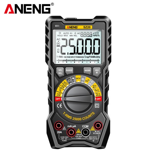 ANENG SZ20 High Accuracy Multimeter with Screen Backlight NCV Induction Dual Fireproof Fuse AC DC Voltage Detection up to 25000 Range Ideal for Electricians Technicians DIY