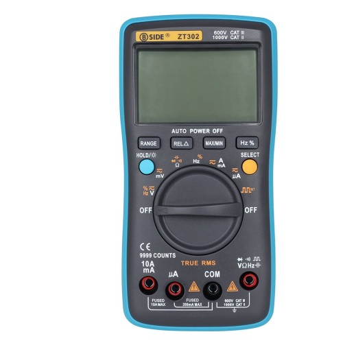 BSIDE ZT302 Digital Multimeter 9999 Counts True RMS Multifunction AC/DC Voltage Temperature Capacitance Tester